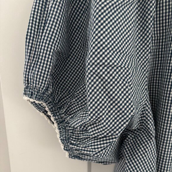 DOEN Sz M Tennessee Top in Blue Azure Paris Gingham - Picture 4 of 7